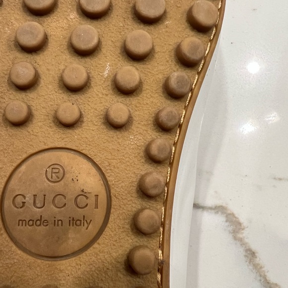 AUTHENTIC GUCCI MENS WHITE LEATHER LOAFERS - Picture 7 of 11